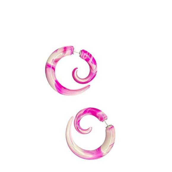 Set Of 4 Pairs Of Fake Guage Earrings In Assorted Colors Resin Material For Wome - Picture 6 of 6